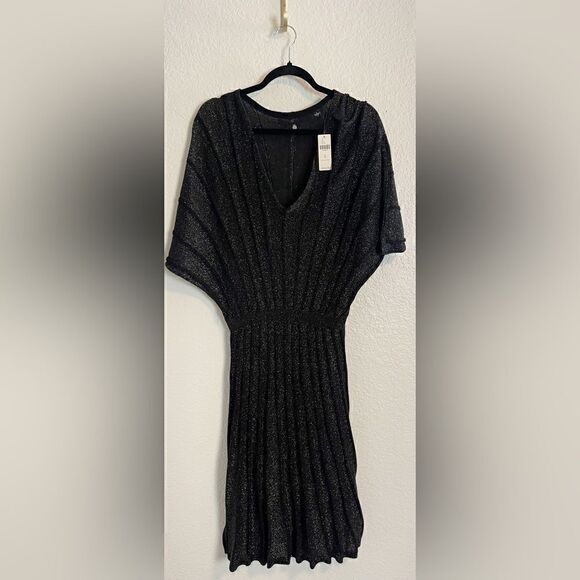 Anthropologie Gallivant Knit Sweater Dress with black and gold sparkle. M. NWT - Picture 3 of 7